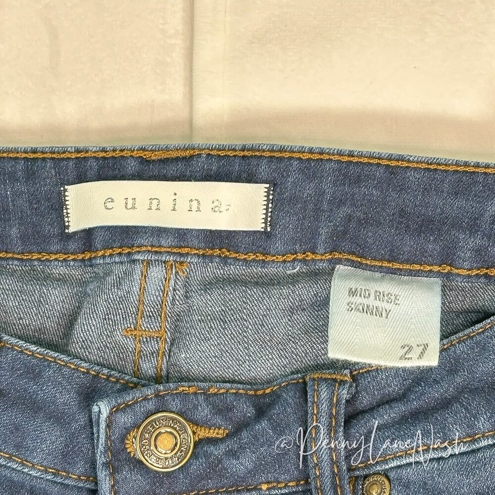 Eunina Mid Rise Skinny Ankle Frayed Jeans Size 27 - Picture 6 of 10